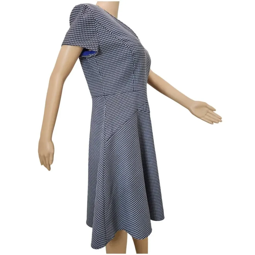 Purple Hugo Boss Halomi V Neck Fit & Flare Back Zip Dress Size 8 US 12 UK 44 IT - Picture 6 of 7